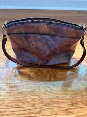 Patricia Nash Brown Marble Leather Mini Bag